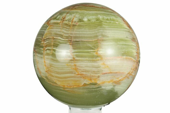 Polished Green Banded Calcite Sphere - Pakistan #266485